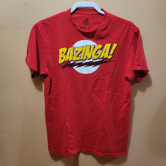 Big Bang Theory Bazinga Logo Red Classic T-Shirt Official Men's M - Picture 1 of 3